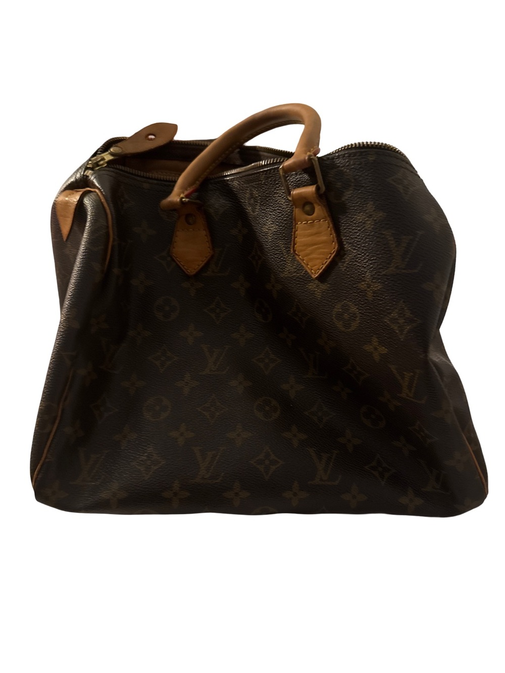 Louis Vuitton Monogram Canvas Satchel with Red-Trim Handles - Picture 2 of 5